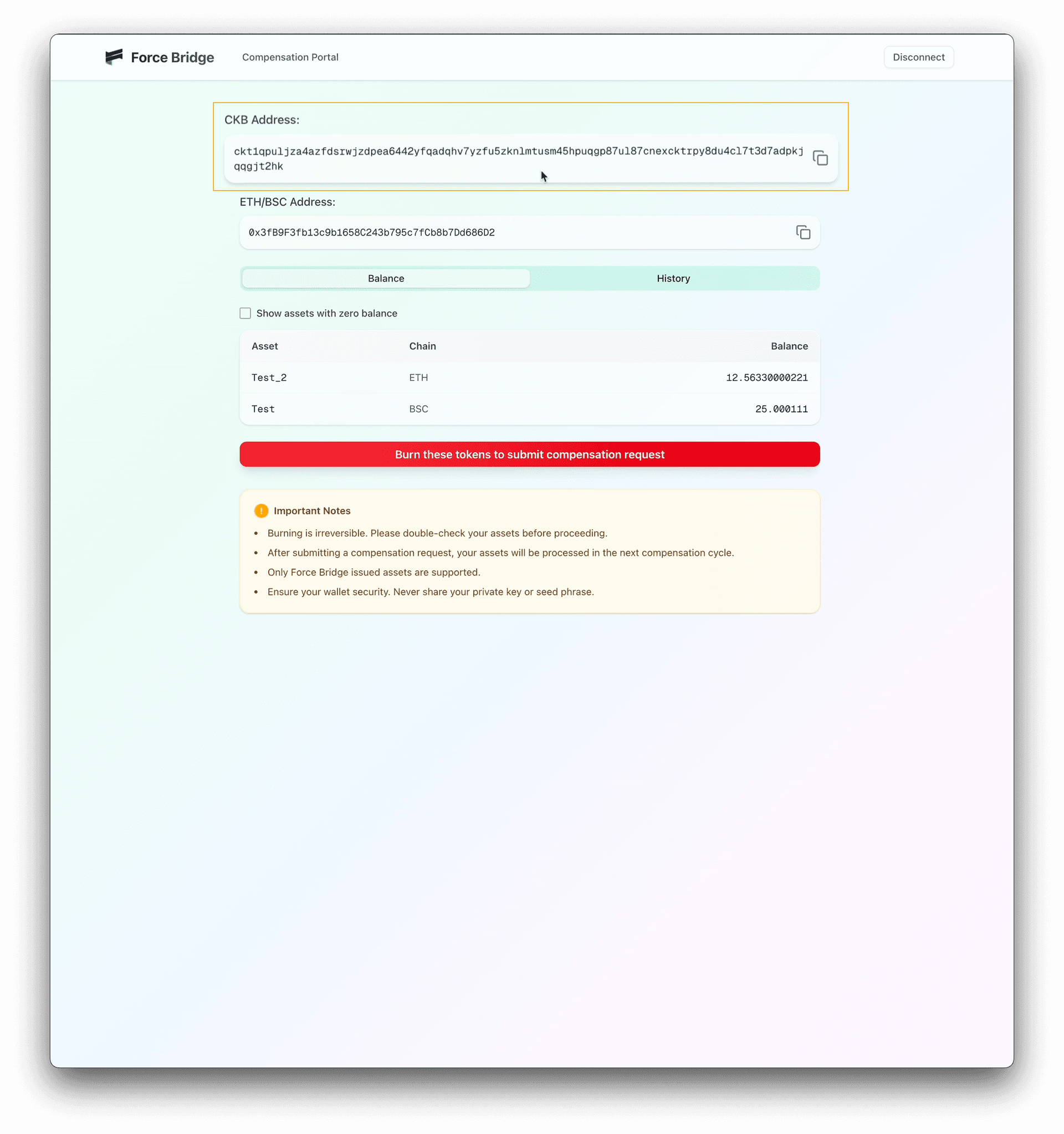 Step 2: Confirm CKB Address