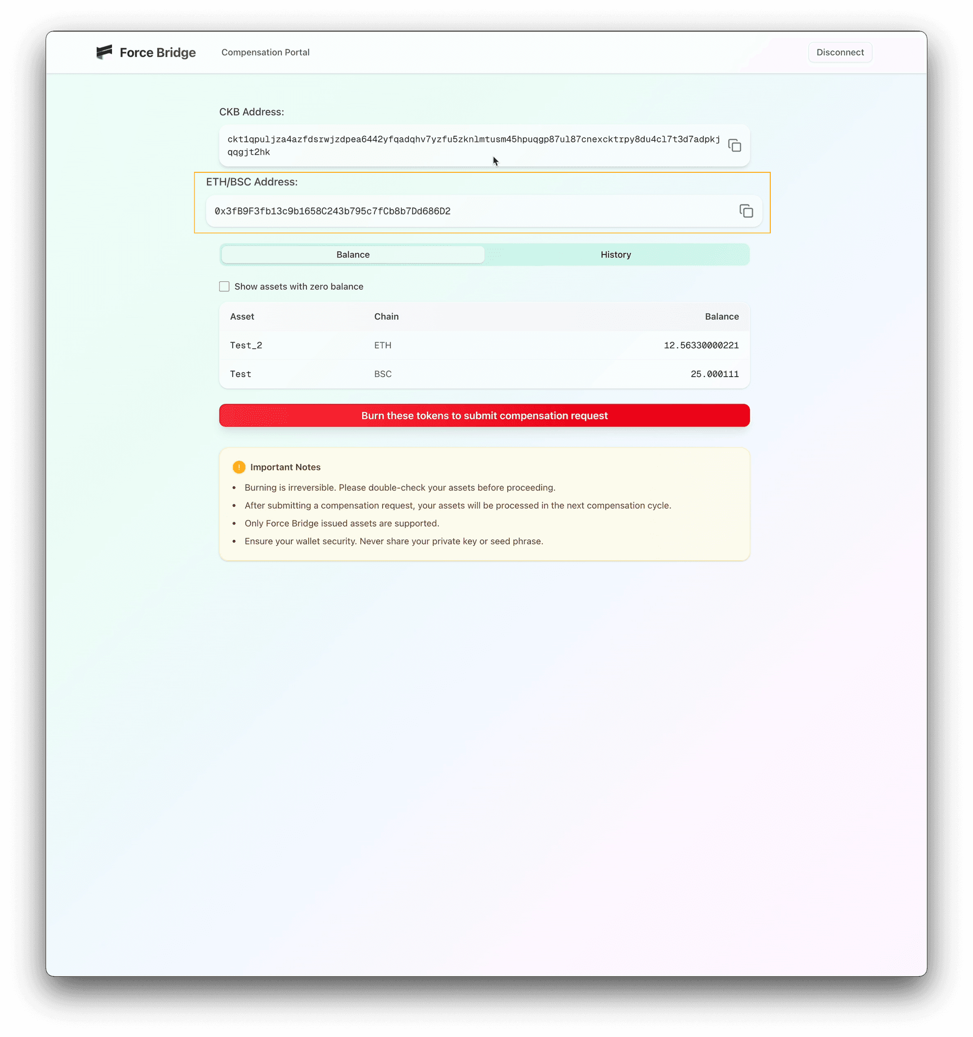 Step 3: Confirm ETH Address