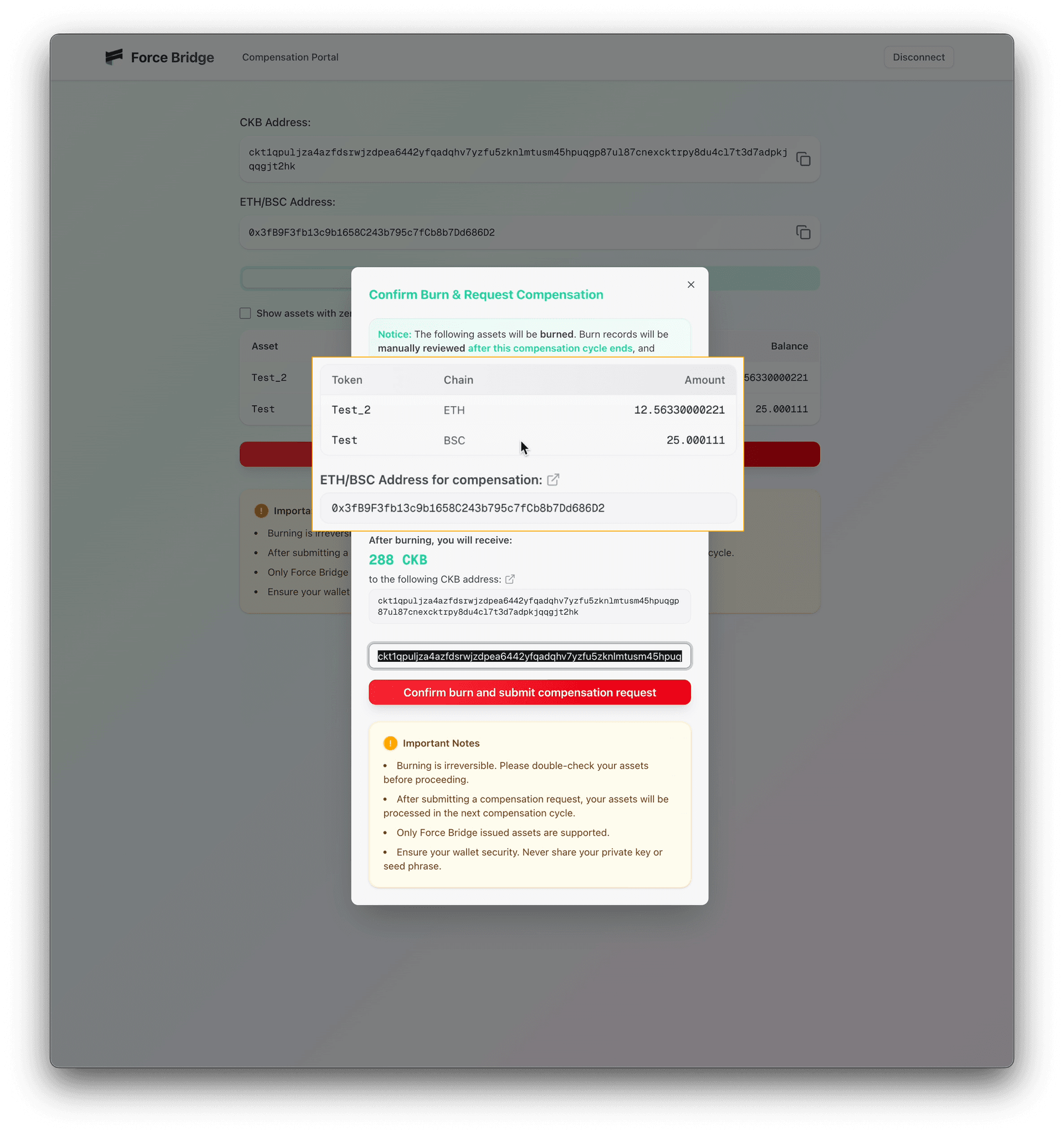 Step 5: Confirm ETH Info